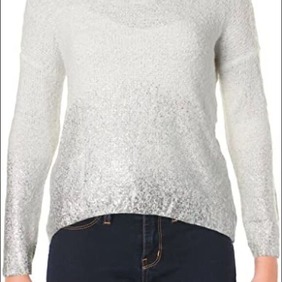 Nwt-Bar Iii Cream & Silver Ombré Sweater - Picture 5 of 5